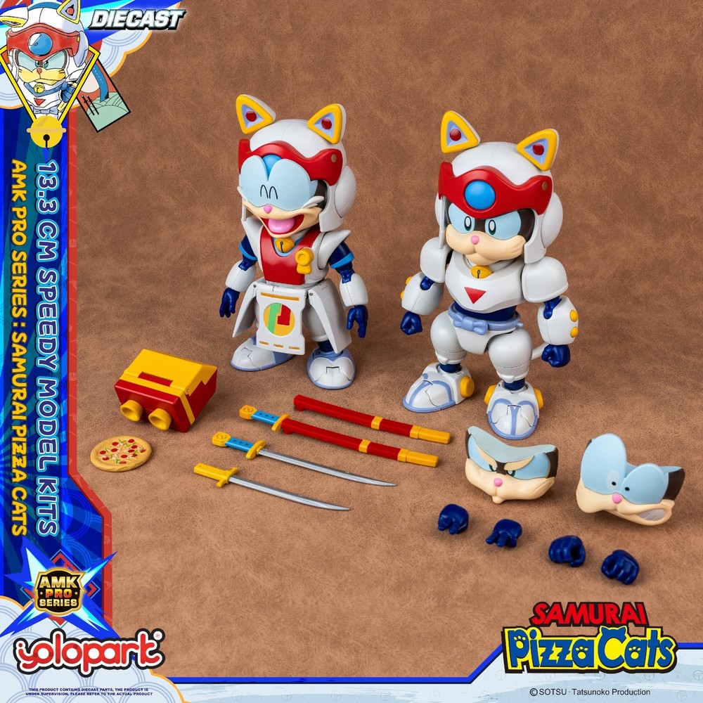 YOLOPARK 2 Pack Samurai Pizza Cats Speedy: Two Figures in One White and Red