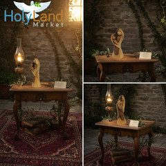 Heart shaped Holy Family (modern) – Olive wood (5 x 2 Inches)