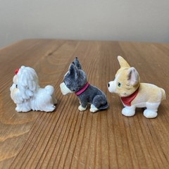 Kitty & Puppy In My Pocket Lot of 8 Vintage Dog & Cat Toy Flocked Figures