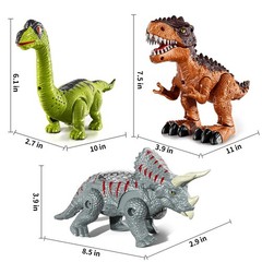 3 Pack Walking Dinosaur Toys for 3-5 5-7 Years Old, Simulated Tyrannosaurus B…