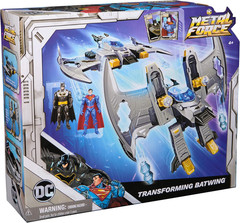 DC Comics, Metal Force Transforming Batwing, 2-in-1 Playset, Includes Batman and