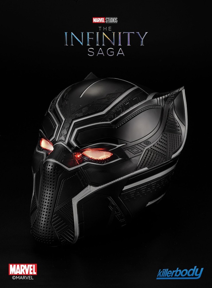 Killerbody Authentic Black Panther 1:1 LED Eyes Wearable Helmet Cosplay Props