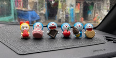 6Pcs/Set Anime Doraemon Expressions Figures Kawaii Car Decorations Home Decor