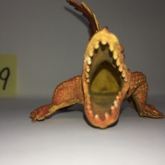 Vintage Plastic Rubber Toy 1970’s Chinasaur Hollow Yellow Orange Spinosaurus