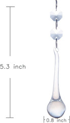 H&D 10pcs 5.3″ Crystal Raindrop with Octagon Beads Chandelier Prisms Pendants La