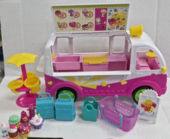 Shopkins GLITZI Ice Cream Truck Food Fair Moose Toys 56112 some accessories