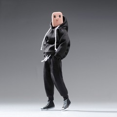 USA 1/12 Black Hoodie Pants Trousers Clothes For 6″ Male TBL Action Figure Body