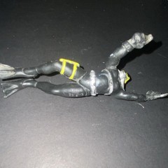 Black, Yellow & Gray Plastic Action Figure Toy – Diver Character Figure