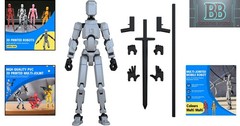 Customizable Silver Titan 13 Action Figure – Fully Articulated 3D Printed Design