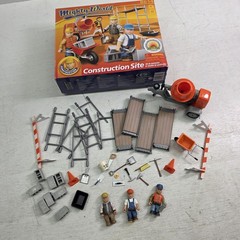 Mighty World Construction Site 8614 Playset 3 Figures Scaffolding Tools 48pc Inc
