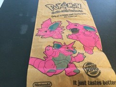 Pokemon Vintage 1999 Burger King Paper Kids Meal Bag Nidoking