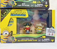 Illumination Minions Monsters Sound Stage Playsets & Mini Fart Blaster Lot of 4