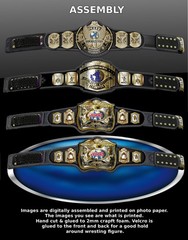ECW ELITE SCALE Lot Of 4 Hand Made Wrestling Figure Belts 5.5 INCHES LONG v.2