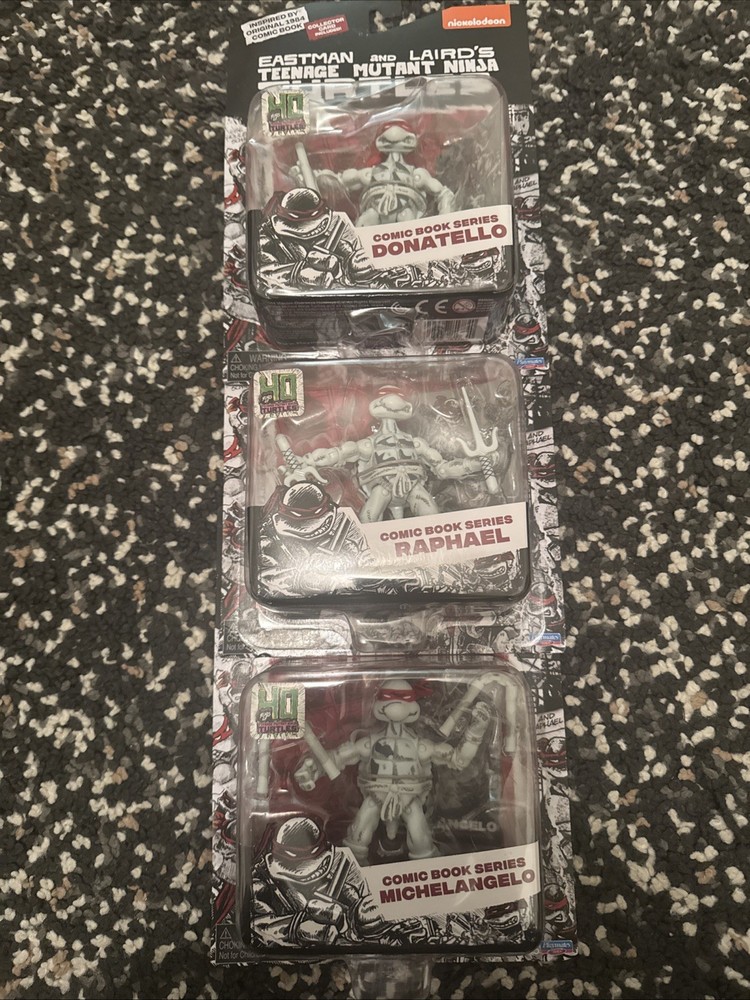 TMNT Eastman and Laird 1984 Comic Book Black & White 6″ Playmates 2025 Set of 3