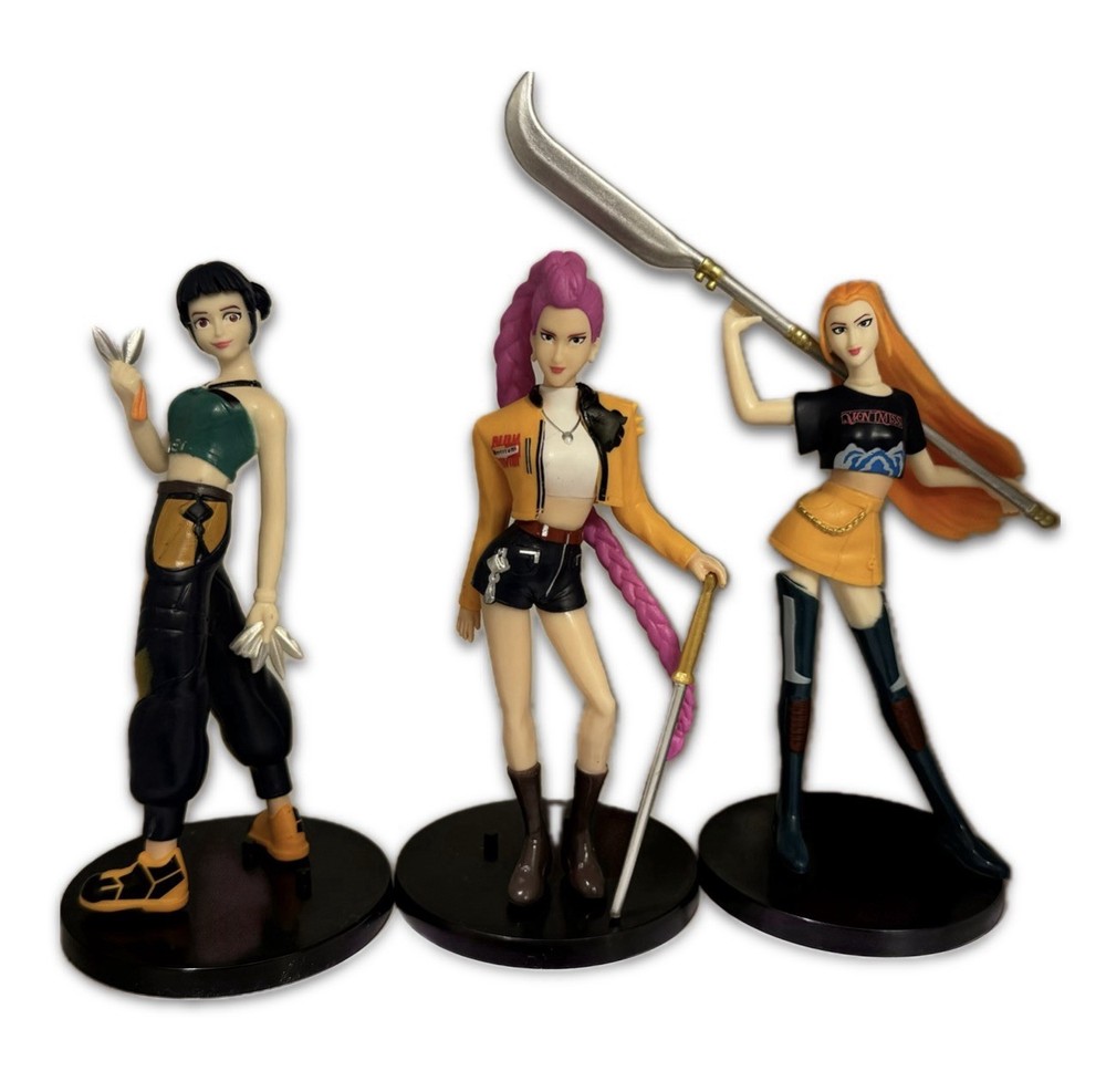 Kpop Demon Hunters 3 Pcs Action Figure with Base & Accessories & Original Boxes