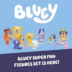 Imaginative Play Set for Toddlers, 12 Articulated Bluey Character Figures