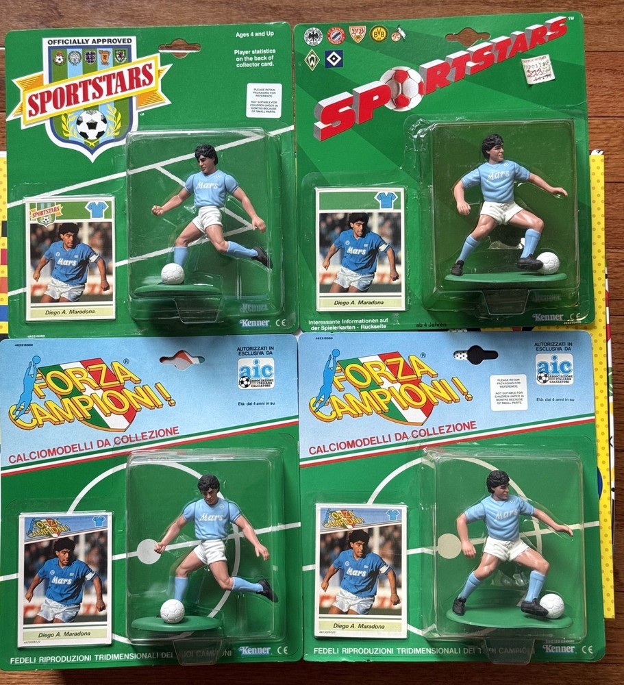 4 SLU Diego Maradona Figures 2 IT, GE UK Kenner Panini Soccer World Cup Football