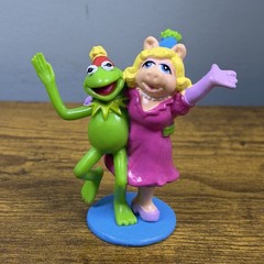 1980s-90s Applause Muppets Miss Piggy & Kermit Figure Cake Topper Birthday Theme