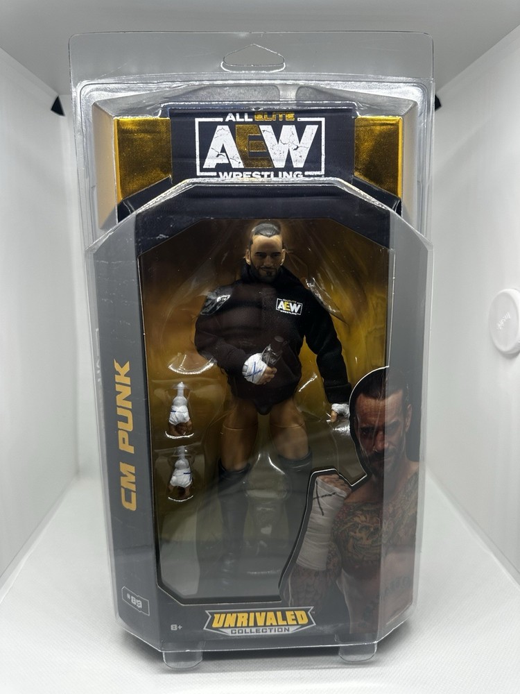 CM Punk Jazwares AEW Unrivaled 89 Walmart Exclusive Figure With Case MIB WWE MOC