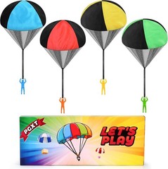 Parachute Toy for Kids, Outdoor Toys Flying Men, Inside & 4 Color