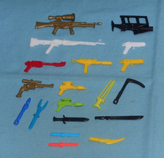 vintage G.I. GI JOE gijoe WEAPONS LOT #5 guns knives claw machete FREE SHIP