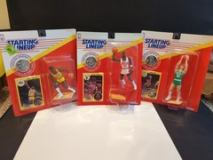 JORDAN MAGIC BIRD 1991 KENNER STARTING LINEUP NEW IN BOX WITH COLLECTOR COIN
