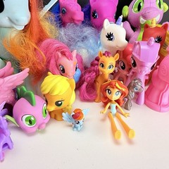 My Little Pony Toy Lot 22+ pc Rainbow Dash Spike Plush Sunset Shimmer Figures