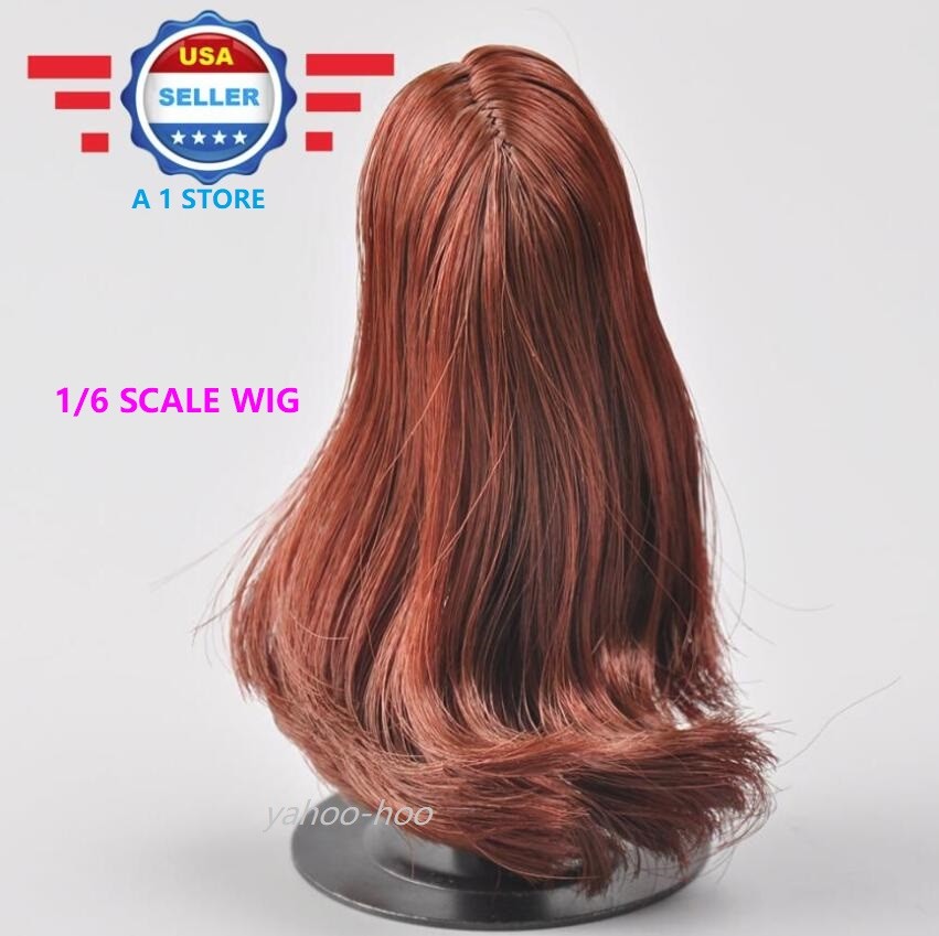 KUMIK 1/6 scale DARK REDDISH Hair Wig for 12” Female Figure Doll