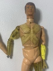 1964 12”GI Joe Adventure Team Parts Lot Atomic Man,African & Flocked Hair Beard