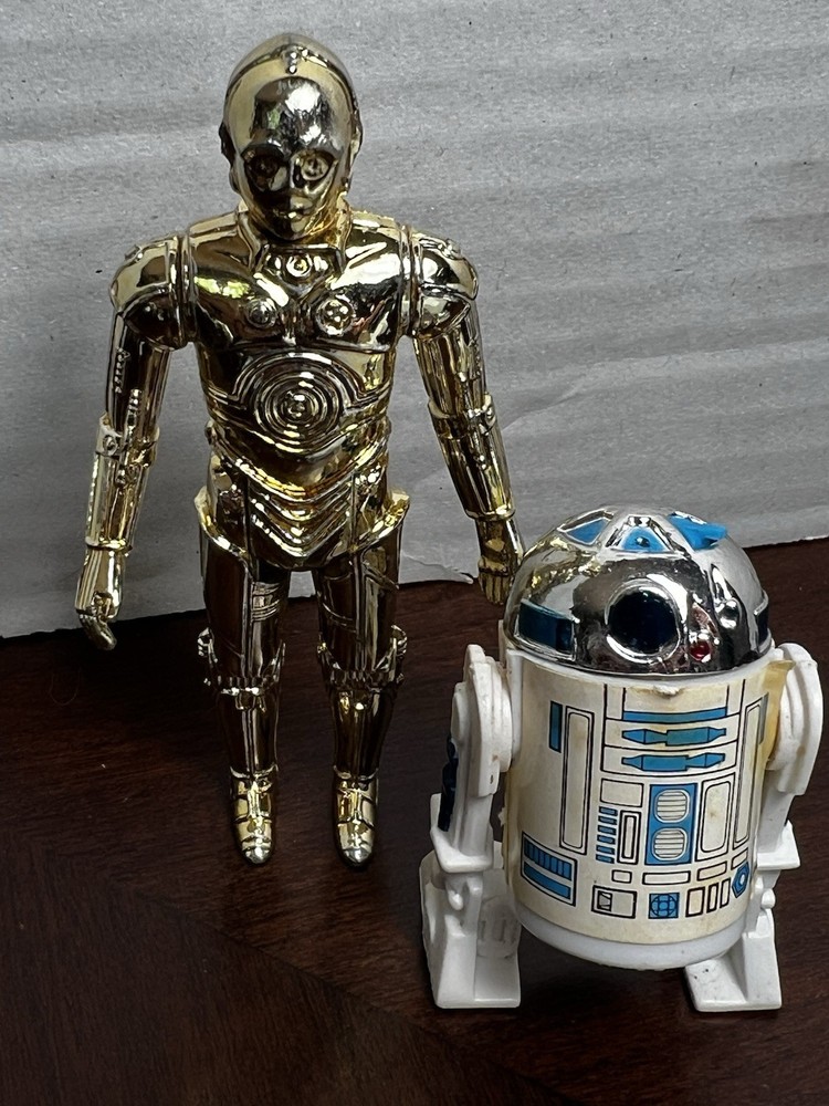 VINTAGE KENNER STAR WARS 1977 HONG KONG R2-D2 ARTOO SCOPE & C-3PO THREEPIO LOT