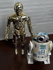 VINTAGE KENNER STAR WARS 1977 HONG KONG R2-D2 ARTOO SCOPE & C-3PO THREEPIO LOT