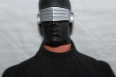 GI JOE ADVENTURE Villains SNAKE EYES SOLDIER 12″ Vtg FIGURINE CUSTOM #345
