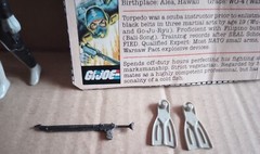 GI Joe Torpedo Action Figure With File Card Weapon Flippers Hasbro 1983 VTG G.I.
