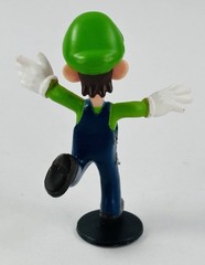 2007 Nintendo Luigi 2.5″ PVC Mini Figure Running Pose Black Base Super Mario