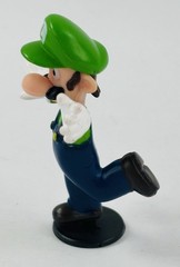 2007 Nintendo Luigi 2.5″ PVC Mini Figure Running Pose Black Base Super Mario