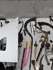 Vintage Toy Figure Lot Weapon Sword Axe Knife Hammer Shield Staff ? McFarlane