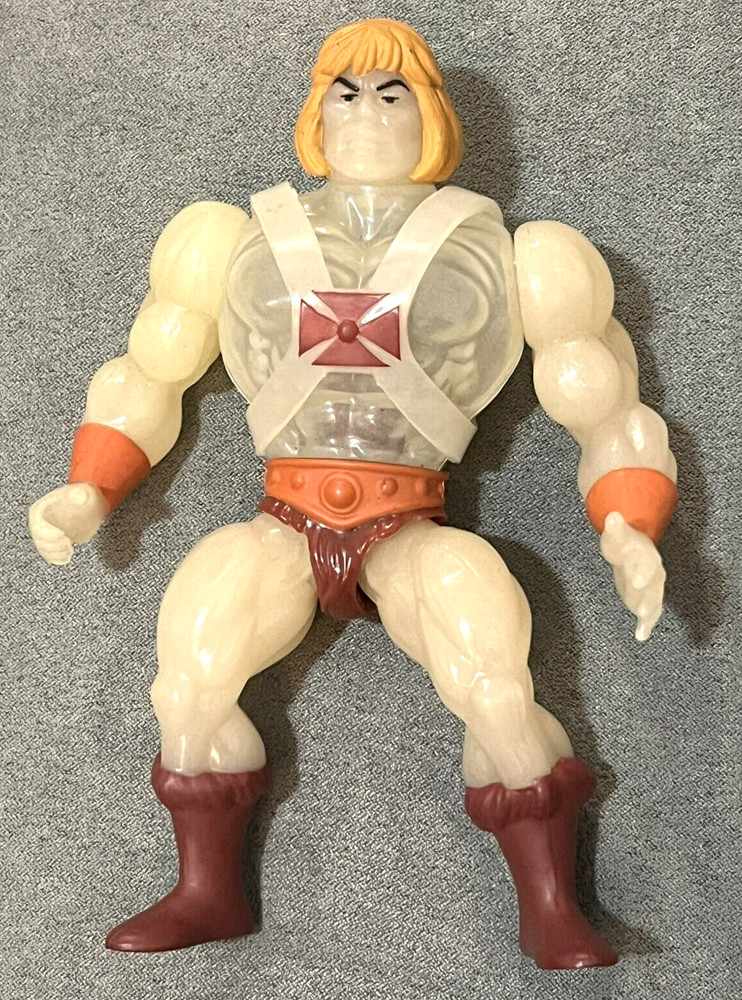 MASTERS OF THE UNIVERSE figure TRANSFORMING HE-MAN Action origins Glow in DARK