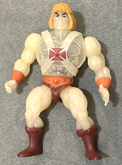 MASTERS OF THE UNIVERSE figure TRANSFORMING HE-MAN Action origins Glow in DARK