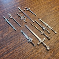 Miniature Swords For Action Figures- METAL ~ 10 Pieces ~ 2-4 Inch Blades