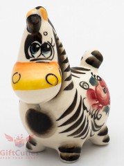 Madagascar Zebra Marty Gzhel porcelain figurine souvenir handmade