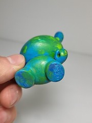 Rare Vintage Kid Robot Blue Green Marble Style 3-Inch Dunny