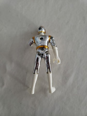 VTG Power Rangers In Space Galaxy Glider Silver Ranger 4.75″ 1997 DAMAGED