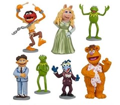 Muppets Kermit Ms Piggy Playset 7 Figure Cake Topper * USA SELLER* Toy Doll Set