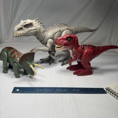 Lot Of 3 Dinosaur Toys Jurassic World, Zuru, T-Rex, Triceratops, Andominous