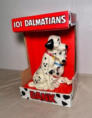 Vintage 101 Dalmatians Rubber Coin Bank Disney Character Collectible Toys