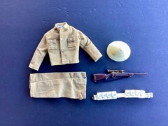 Vintage G.I.Joe Hat, Shirt, Pants, Belt, Rifle with sling