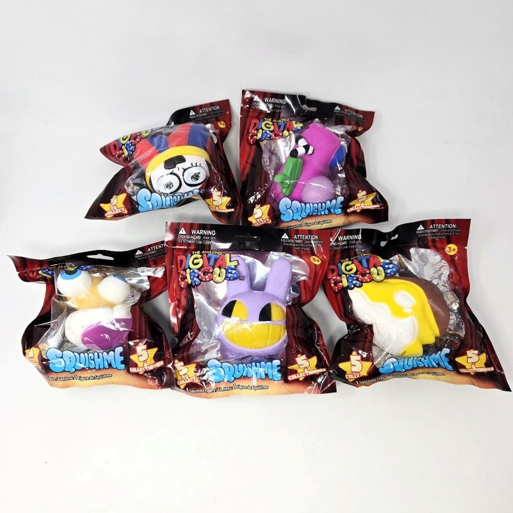 The Amazing Digital Circus SquishMe – Complete Set of 5 Foam Figures in Bags!