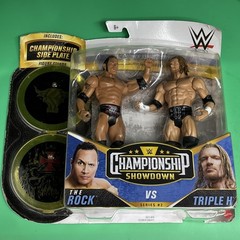WWE Championship Showdown Series #2 The Rock Vs Triple H Figures NIB 2 Pack