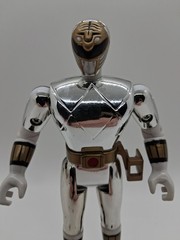 1995 Mighty Morphin Power Rangers 5″ Silver Chrome White Ranger Figure
