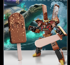 Transforming Ice Cream Warrior Robot Toy Educational Pretend Play Figure for Kid